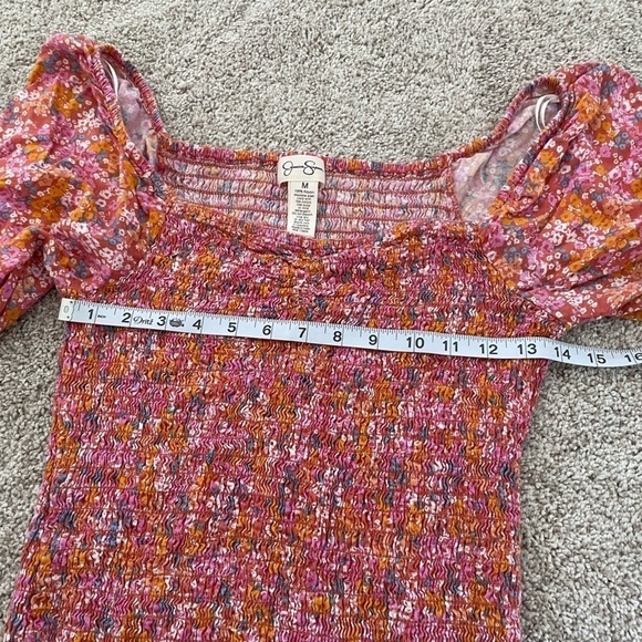 Jessica Simpson Floral Smocked Dress Medium - Picture 10 of 11